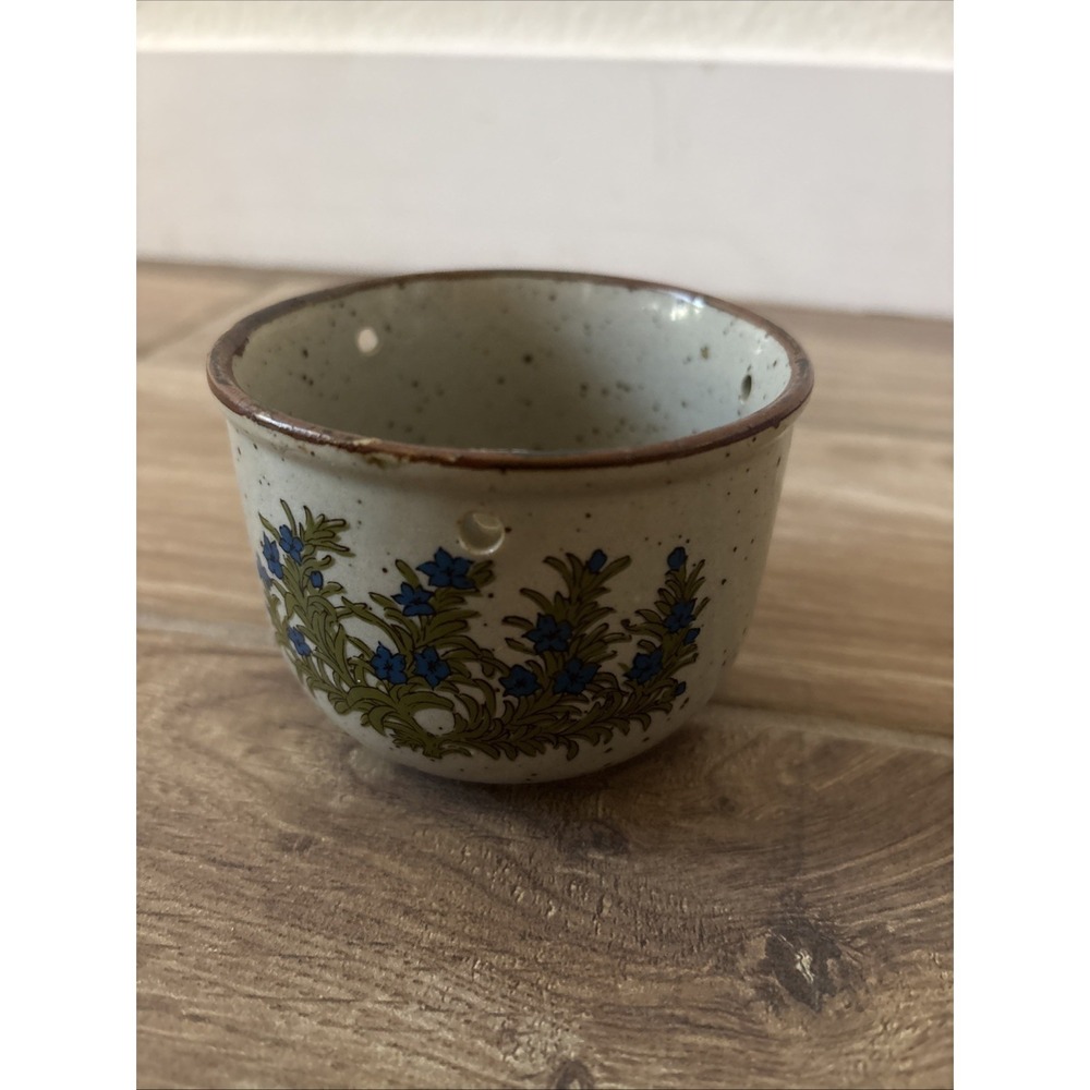 Vintage Speckled Takahashi Japanese Flower Pot With Holes For Hanging‎ 3.5"
